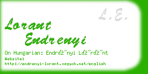 lorant endrenyi business card